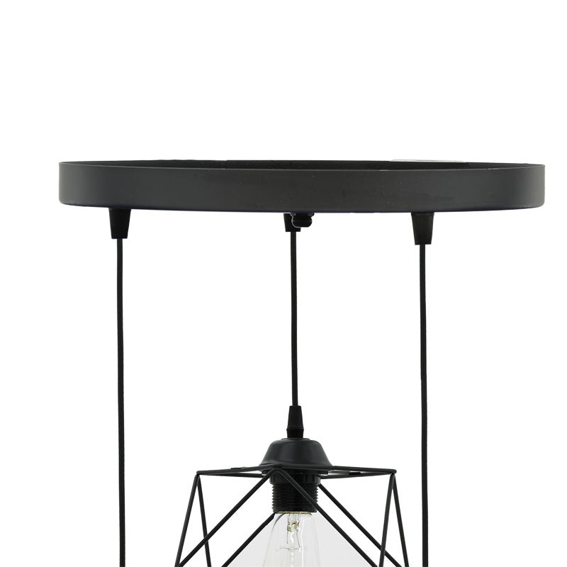 Φωτιστικό οροφής τρίφωτο Karin  E27 μαύρο 30x30x90εκ - Pakobazaar