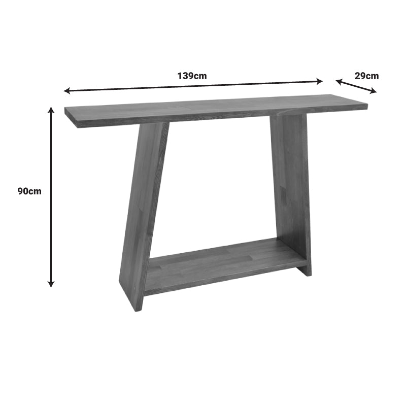 Κονσόλα Edgar  φυσικό ξύλο πεύκου 30mm καρυδί 139x29x90εκ - Pakobazaar