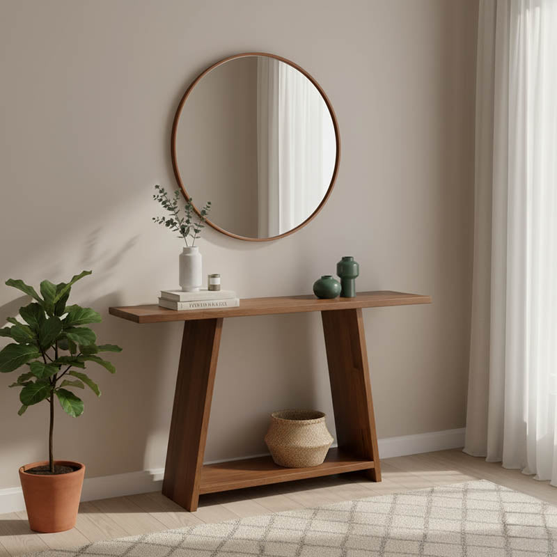 Κονσόλα Edgar  φυσικό ξύλο πεύκου 30mm καρυδί 139x29x90εκ - Pakobazaar