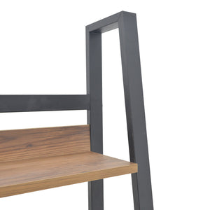 Βιβλιοθήκη Ryder  καρυδί-μαύρο 75x36x185εκ - Pakobazaar
