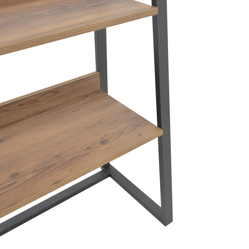 Βιβλιοθήκη Ryder  καρυδί-μαύρο 75x36x185εκ - Pakobazaar