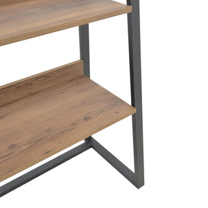 Βιβλιοθήκη Ryder  καρυδί-μαύρο 75x36x185εκ - Pakobazaar