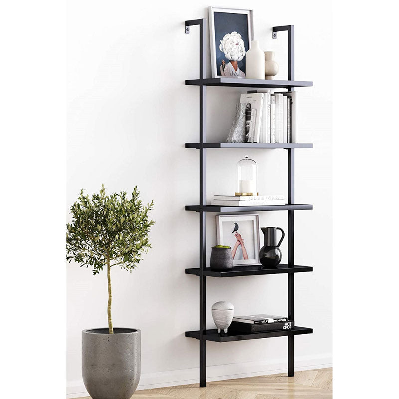Ραφιέρα τοίχου Harris  σε μαύρη απόχρωση 60x22x200εκ - Pakobazaar