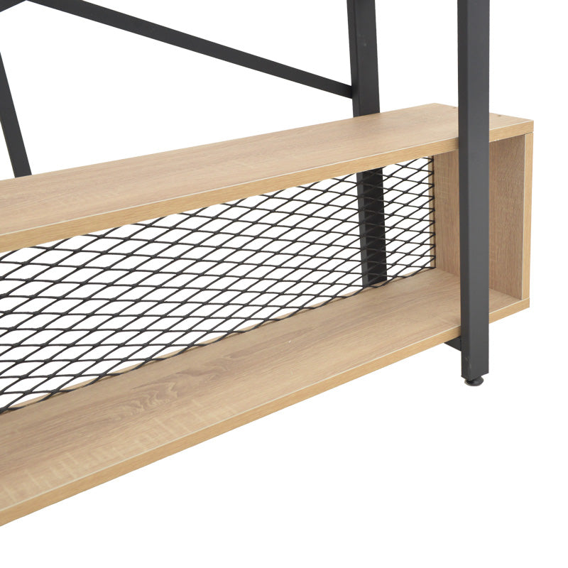 Βιβλιοθήκη Fifer  σε oak-μαύρη απόχρωση 120x28x185εκ - Pakobazaar
