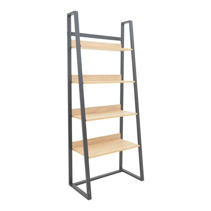 Βιβλιοθήκη Ryder  σε oak-μαύρη απόχρωση 75x36x185εκ - Pakobazaar