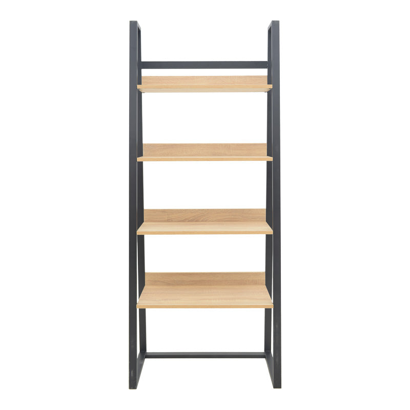 Βιβλιοθήκη Ryder  σε oak-μαύρη απόχρωση 75x36x185εκ - Pakobazaar