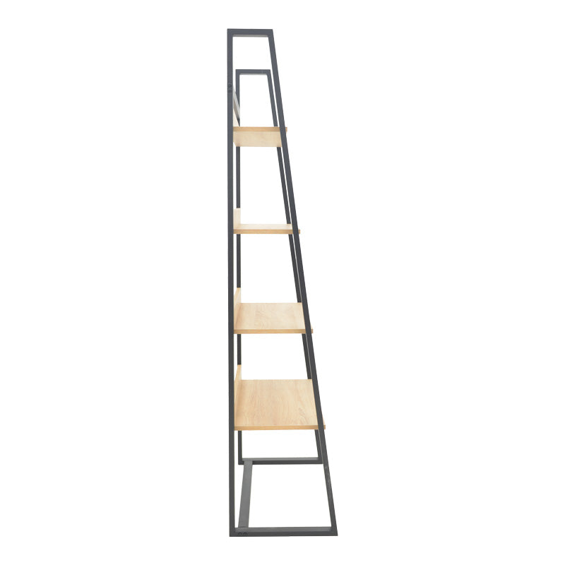 Βιβλιοθήκη Ryder  σε oak-μαύρη απόχρωση 75x36x185εκ - Pakobazaar