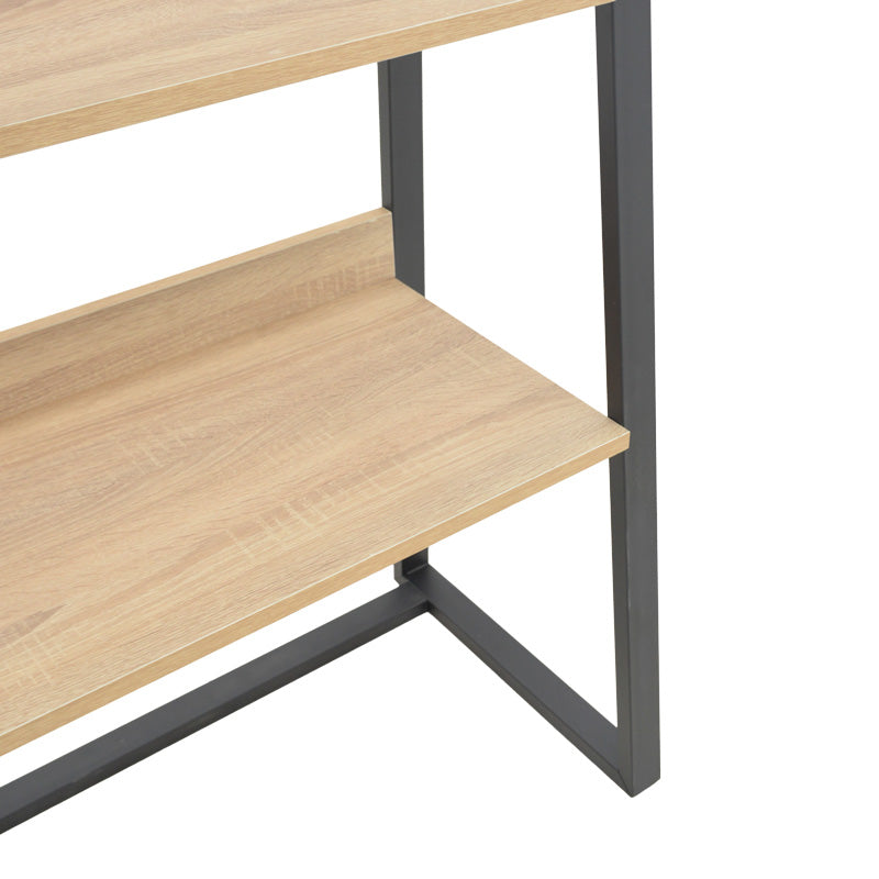 Βιβλιοθήκη Ryder  σε oak-μαύρη απόχρωση 75x36x185εκ - Pakobazaar