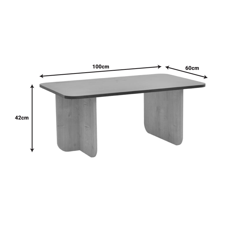 Τραπέζι Beca  σε oak-μαύρο απόχρωση 100x60x42εκ - Pakobazaar