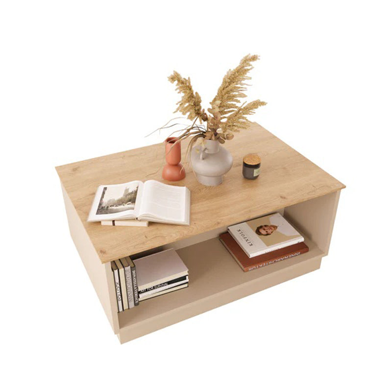 Τραπέζι Monik  σε oak-ανοιχτό γκρι απόχρωση 90x56x40εκ - Image 3