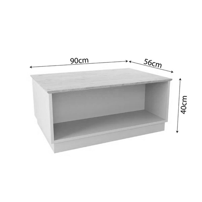 Τραπέζι Monik  σε oak-ανοιχτό γκρι απόχρωση 90x56x40εκ - Image 4