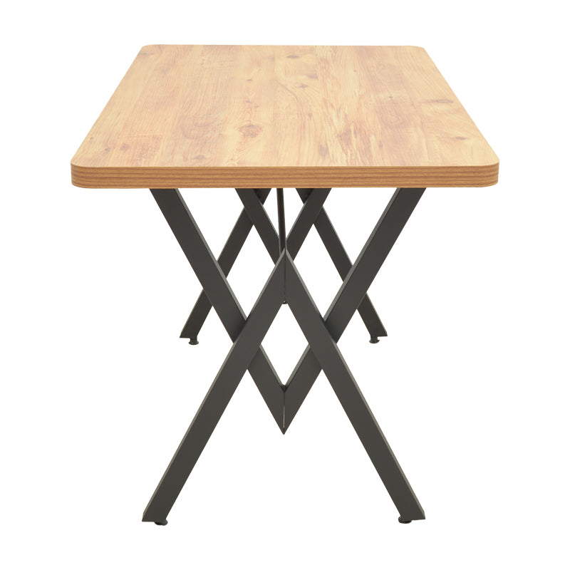 Τραπέζι Vertex  oak με μαύρα μεταλλικά πόδια 110x70x72εκ - Pakobazaar
