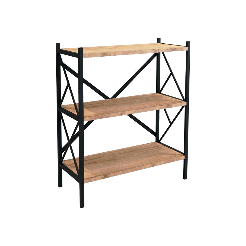 Ραφιέρα επιδαπέδια Althea  oak με μαύρο μέταλλο 60x30x90εκ - Pakobazaar