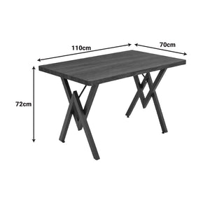 Τραπέζι Vertex  καρυδί με μαύρο μέταλλο 110x70x72εκ