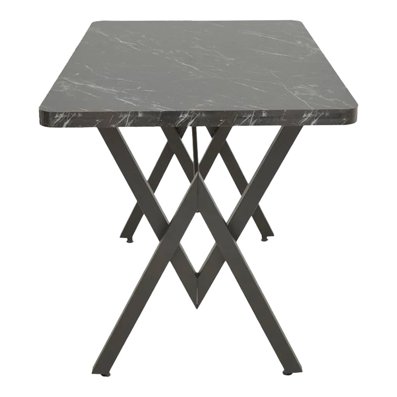 Τραπέζι Vertex  μαύρο μαρμάρου και μέταλλο 110x70x72εκ