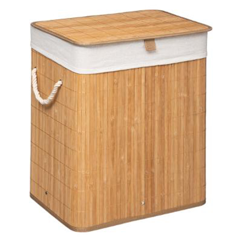 Καλάθι απλύτων Natural  χρώμα φυσικό-λευκό 40x30x50εκ - Pakobazaar