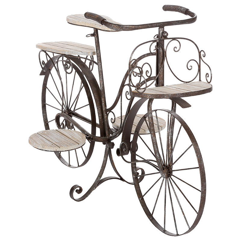 Ραφιέρα-σταντ φυτών Bicycle  καφέ σφυρήλατο 97x46x64εκ - Image 1