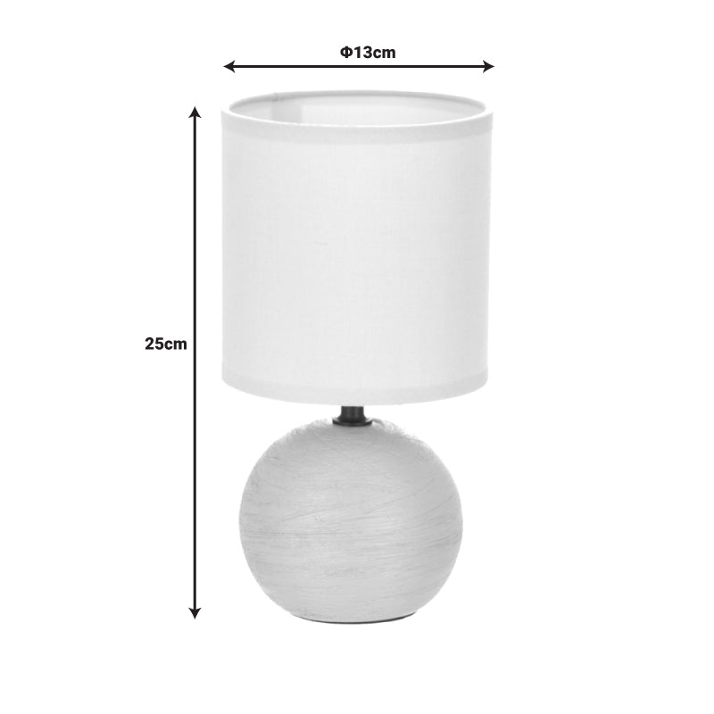 Επιτραπέζιο φωτιστικό PWL-1210  Ε14 60W κεραμικό γκρι Φ13x25εκ - Image 2