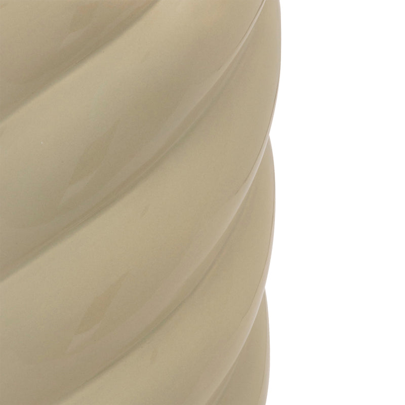 Βάζο Dermel  κεραμικό σε μπεζ απόχρωση Φ12x25εκ - Image 2