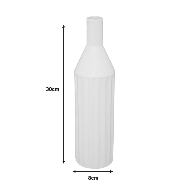 Βάζο Drego  κεραμικό σε μπεζ απόχρωση Φ8x30εκ - Pakobazaar