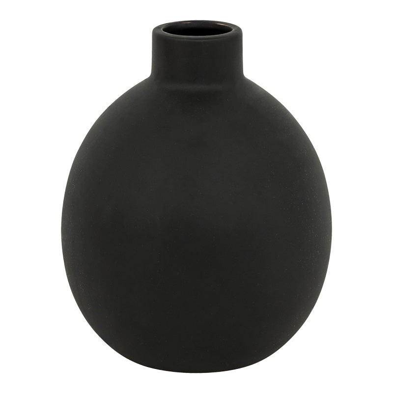 Βάζο Rianzo  κεραμικό σε μαύρη απόχρωση Φ14.5x18εκ