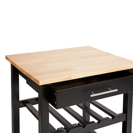 Τρόλεϊ-Ραφιέρα Claude  mdf μαύρο - φυσικό 58x48x87.5εκ