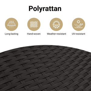 Καναπές Κήπου 6 Τεμαχίων Μαύρο από Συνθετικό Ρατάν με Μαξιλάρια