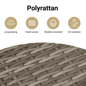 Σαλόνι Κήπου 11 Τεμαχίων Γκρι από Συνθετικό Ρατάν με Μαξιλάρια