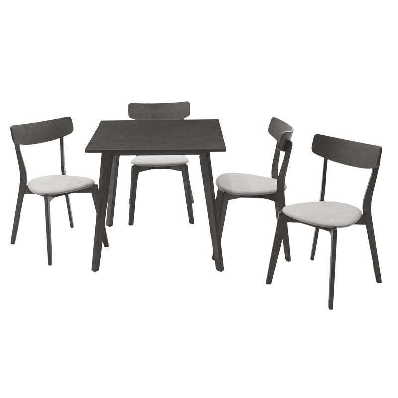Tραπεζαρία Benson - Toto  σετ 5τμχ rustic grey - ύφασμα grey 80x80x75εκ - Pakobazaar