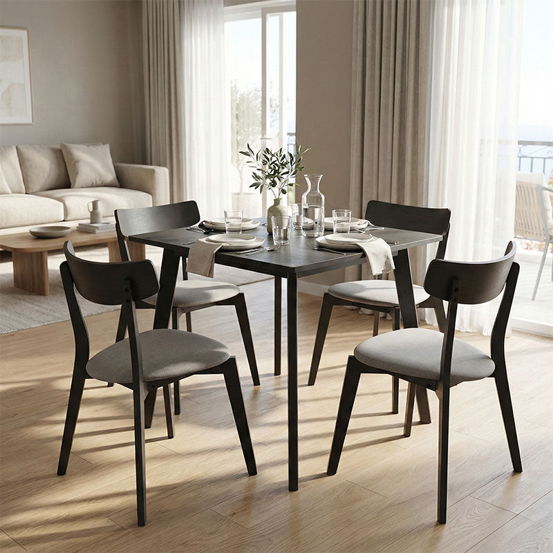Tραπεζαρία Benson - Toto  σετ 5τμχ rustic grey - ύφασμα grey 80x80x75εκ - Pakobazaar