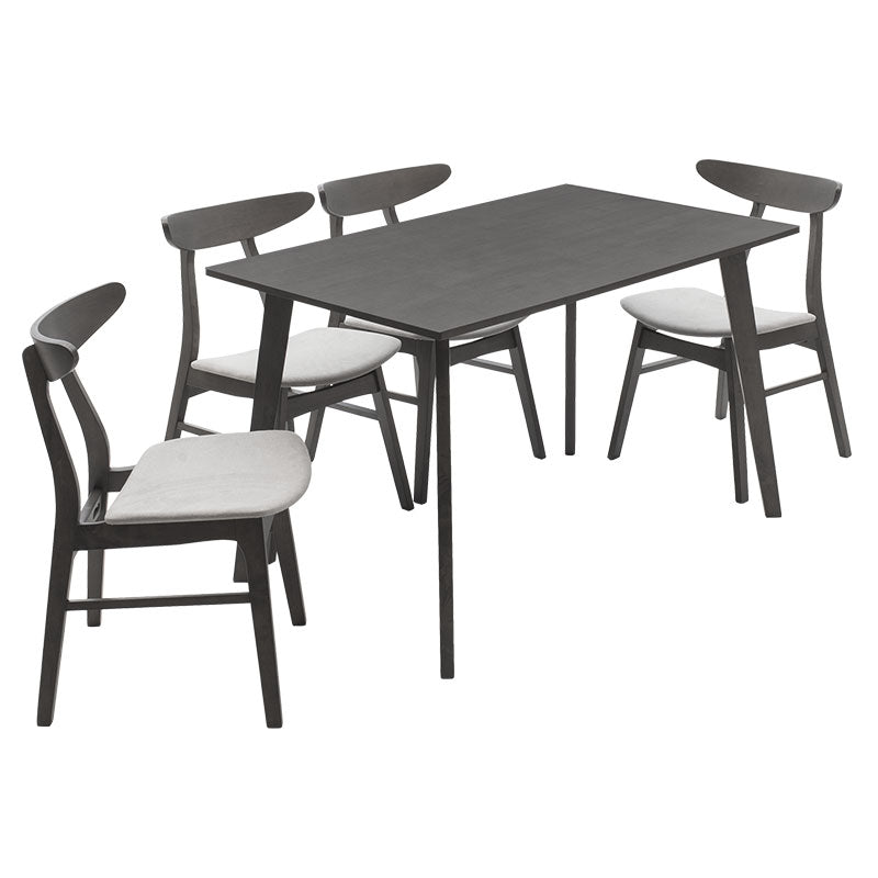 Tραπεζαρία Benson - Orlean  σετ 5τμχ rustic grey-ύφασμα γκρι 120x75x75εκ - Pakobazaar