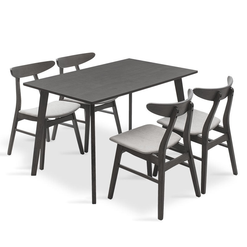 Tραπεζαρία Benson - Orlean  σετ 5τμχ rustic grey-ύφασμα γκρι 120x75x75εκ - Pakobazaar