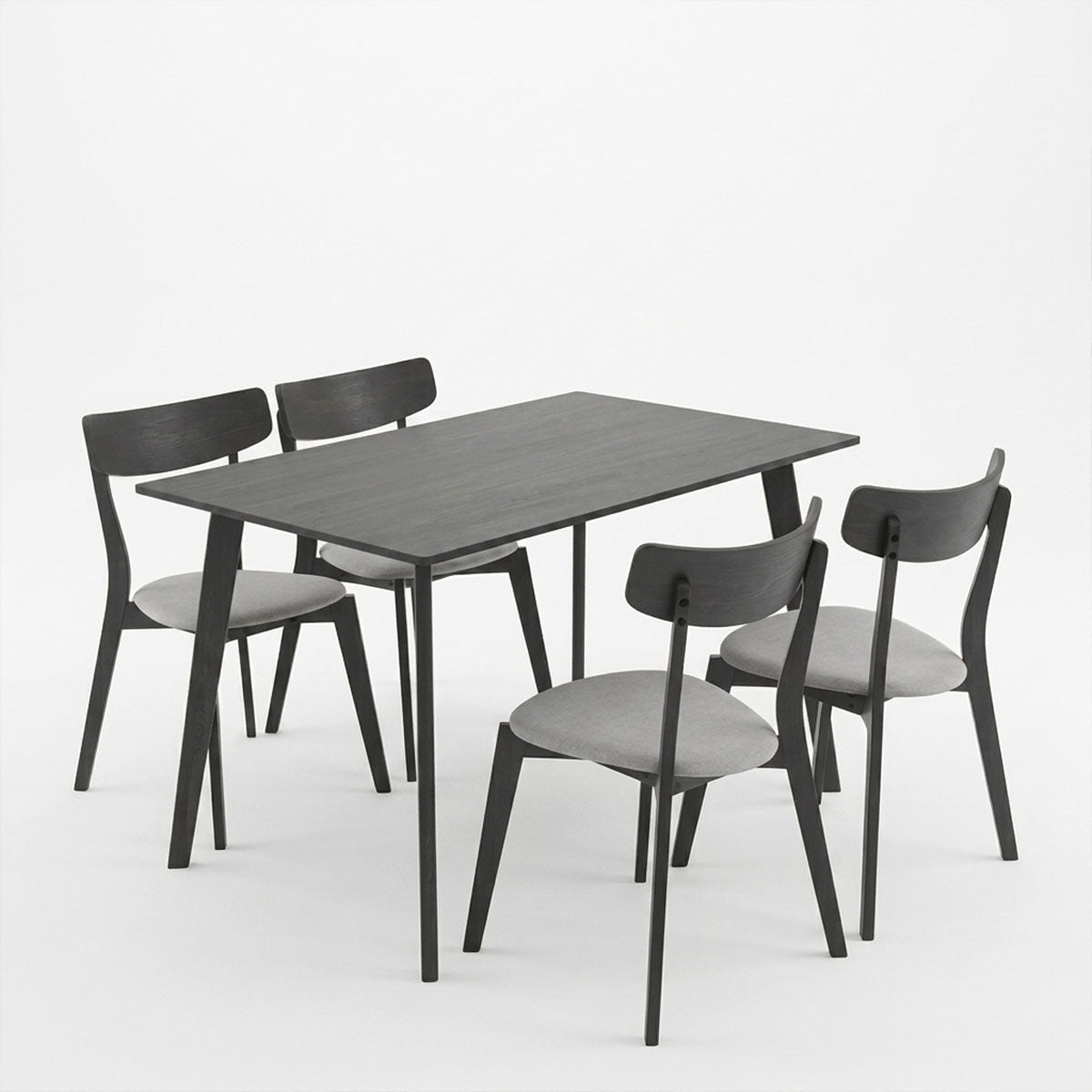 Tραπεζαρία Benson - Toto  σετ 5τμχ rustic grey - ύφασμα γκρι 120x75x75εκ - Pakobazaar