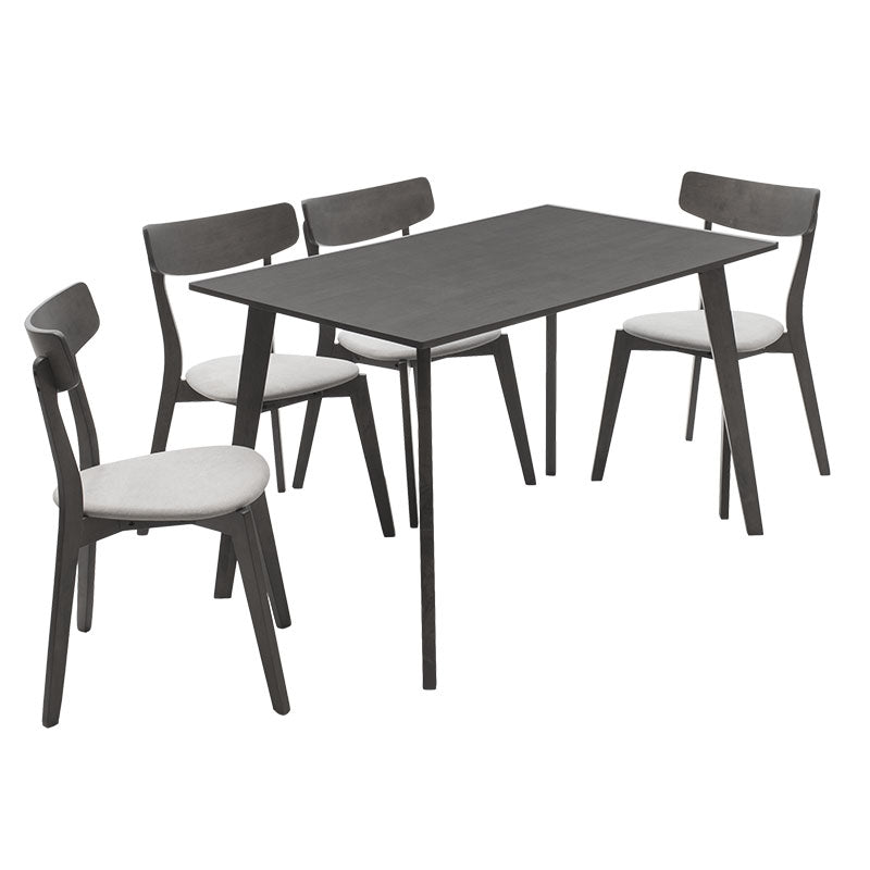 Tραπεζαρία Benson - Toto  σετ 5τμχ rustic grey - ύφασμα γκρι 120x75x75εκ - Pakobazaar
