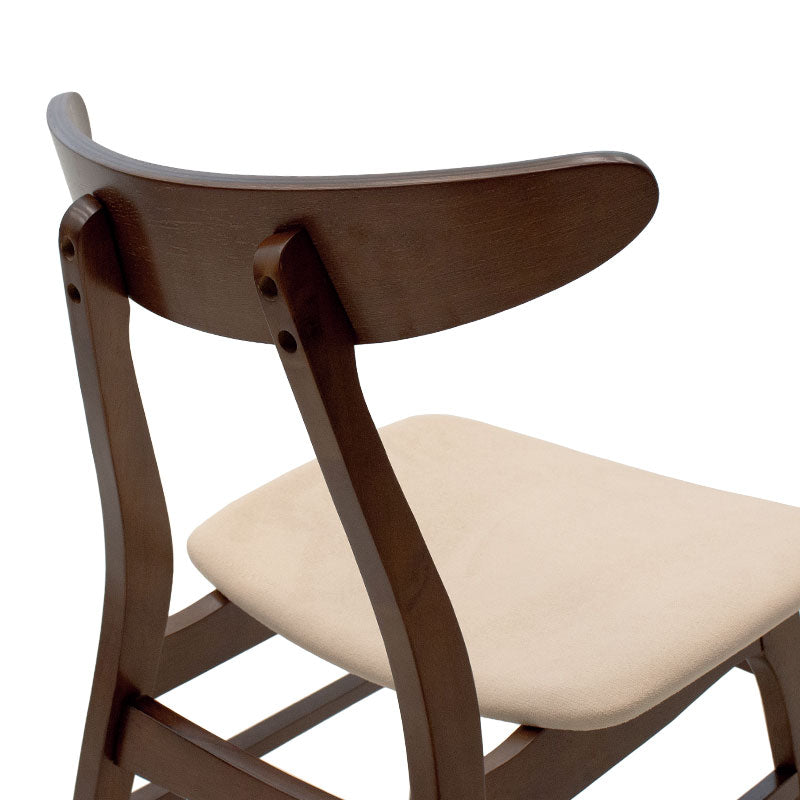 Tραπεζαρία Benson - Orlean  σετ 7τμχ καρυδί - ύφασμα μπεζ 150x90x75εκ - Image 6