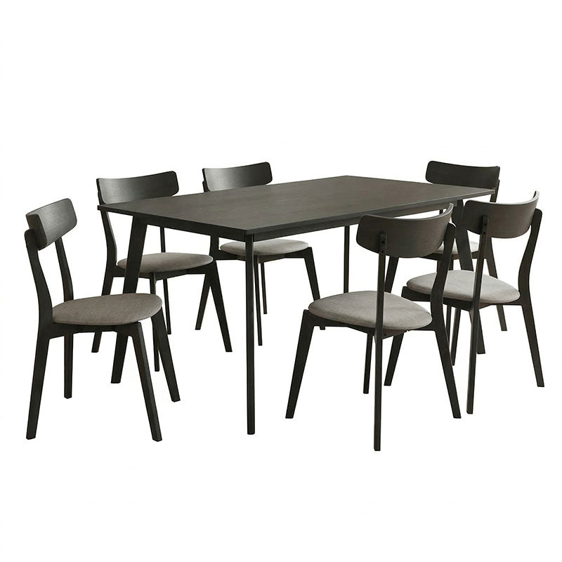 Tραπεζαρία Benson - Toto  σετ 7τμχ rustic grey - ύφασμα γκρι 150x90x75εκ - Pakobazaar