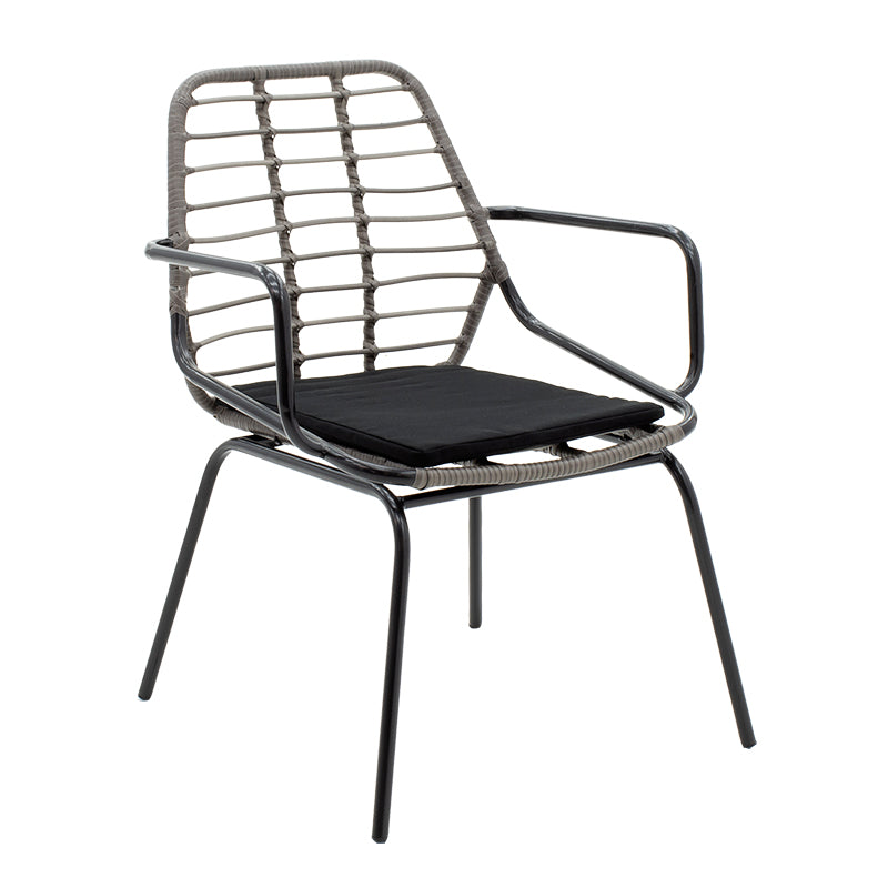 Τραπεζαρία Naoki σετ 3τεμ  pe γκρι-μέταλλο μαύρο - Image 3