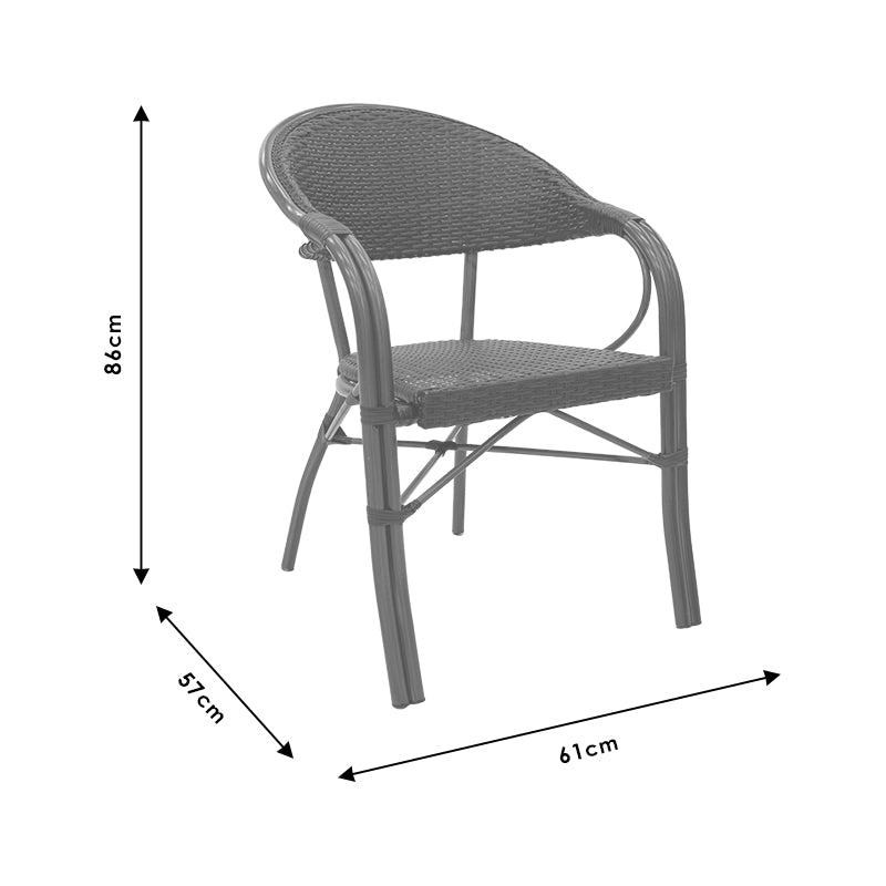 Τραπεζαρία Paula σετ 5τεμ  μέταλλο-pe rattan καφέ - Pakobazaar