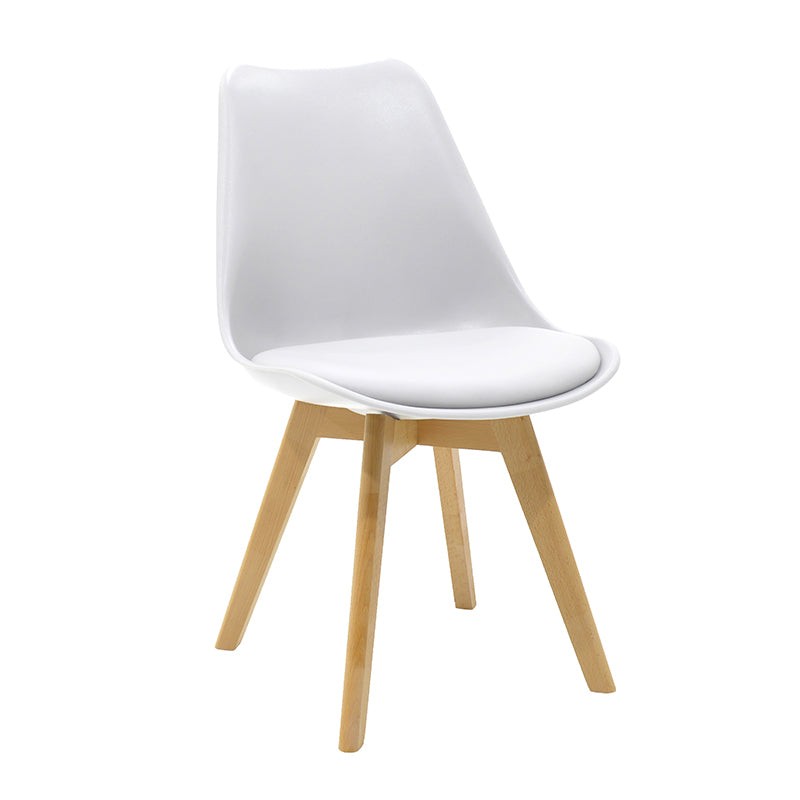 Tραπεζαρία Natali-Gaston σετ 5τμχ λευκό σε απόχρωση λευκό-φυσικό 120x80x73εκ - Pakobazaar