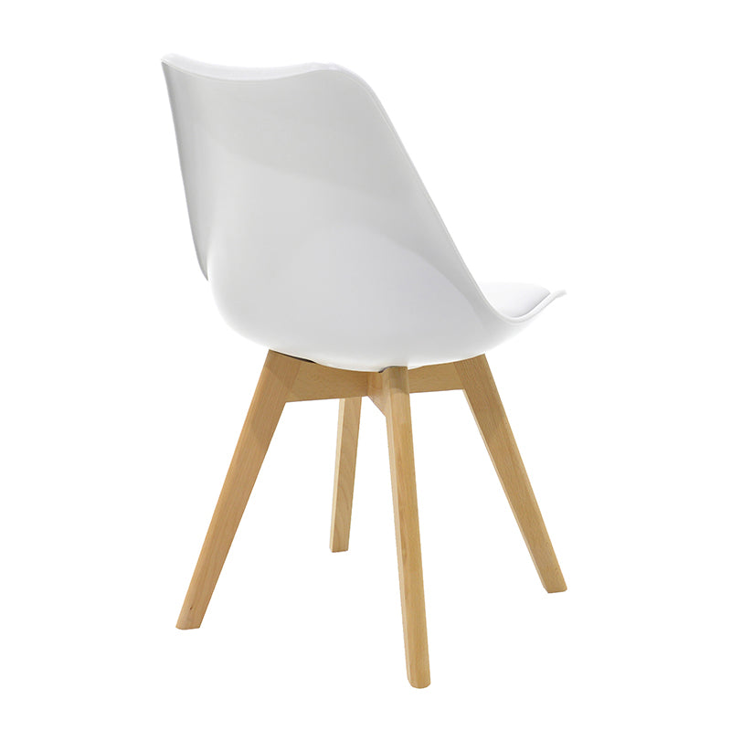 Tραπεζαρία Natali-Gaston σετ 5τμχ λευκό σε απόχρωση λευκό-φυσικό 120x80x73εκ - Pakobazaar