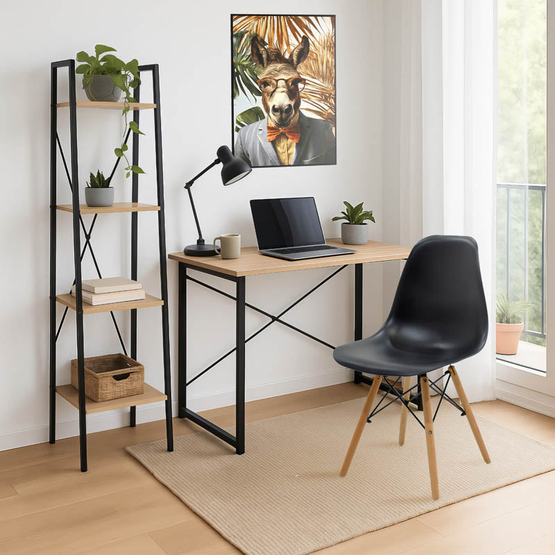 Φοιτητικό πακέτο επίπλων γραφείου Ramon-Zayn-Julita σε γκρι μαύρη  σετ 3 τμχ