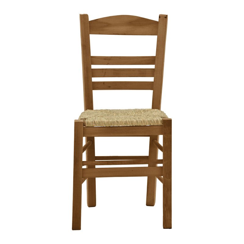Καρέκλα καφενείου με ψάθα Ronson-Charchie  καρυδί ξύλο 42x40x89εκ