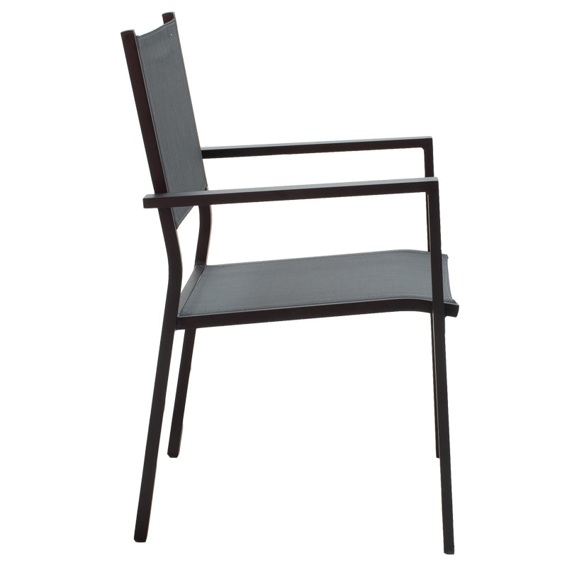 Τραπεζαρία Moly - Kliton σετ 5τεμ  ανθρακί και μαύρο αλουμίνιο-textilene σε ανθρακί απόχρωση 80x80x74εκ - Image 4