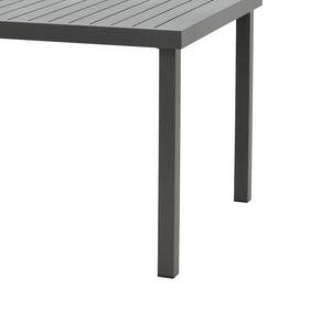Τραπεζαρία Vitality-Kliton A σετ 7τεμ  ανθρακί αλουμίνιο και plywood σε φυσική απόχρωση 150x80x74εκ - Pakobazaar