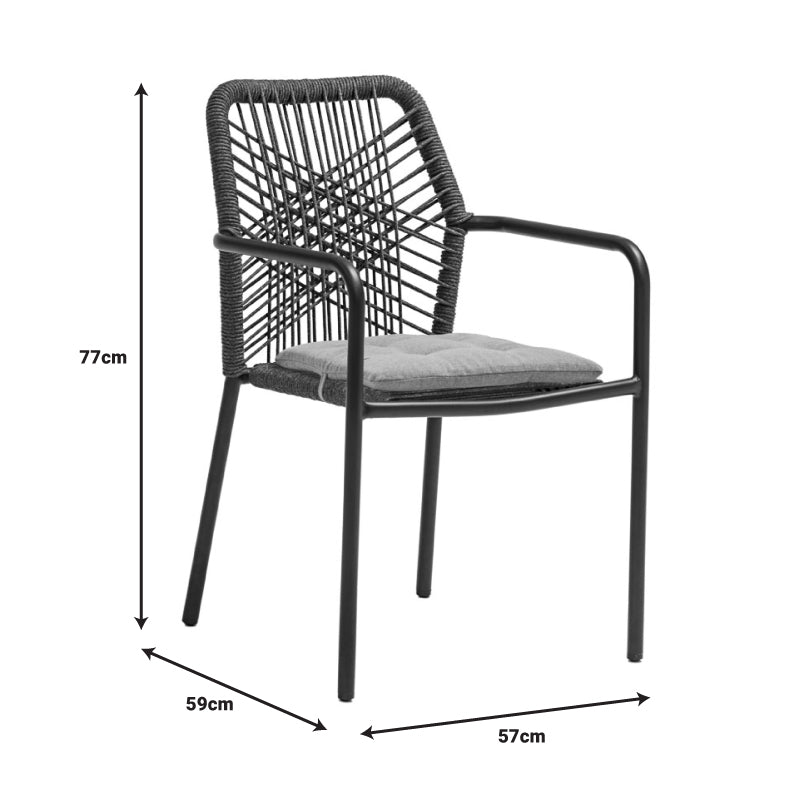 Τραπεζαρία Kliton-Kherson σετ 5τεμ  αλουμίνιο σε ανθρακί απόχρωση 80x80x74εκ - Image 8