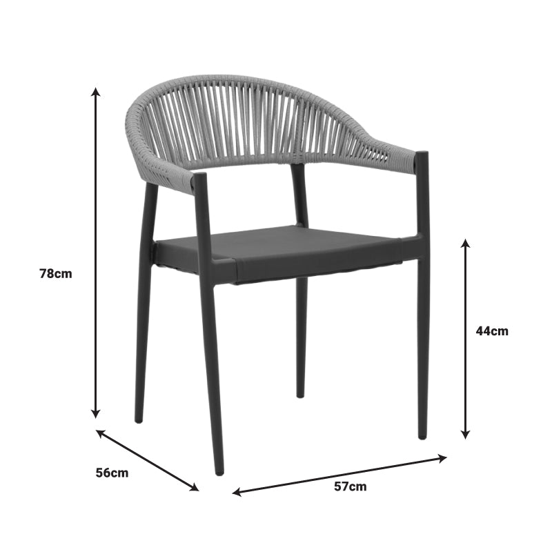 Τραπεζαρία Kliton- Elation σετ 5τεμ  αλουμίνιο σε ανθρακί απόχρωση 80x80x74εκ - Image 13