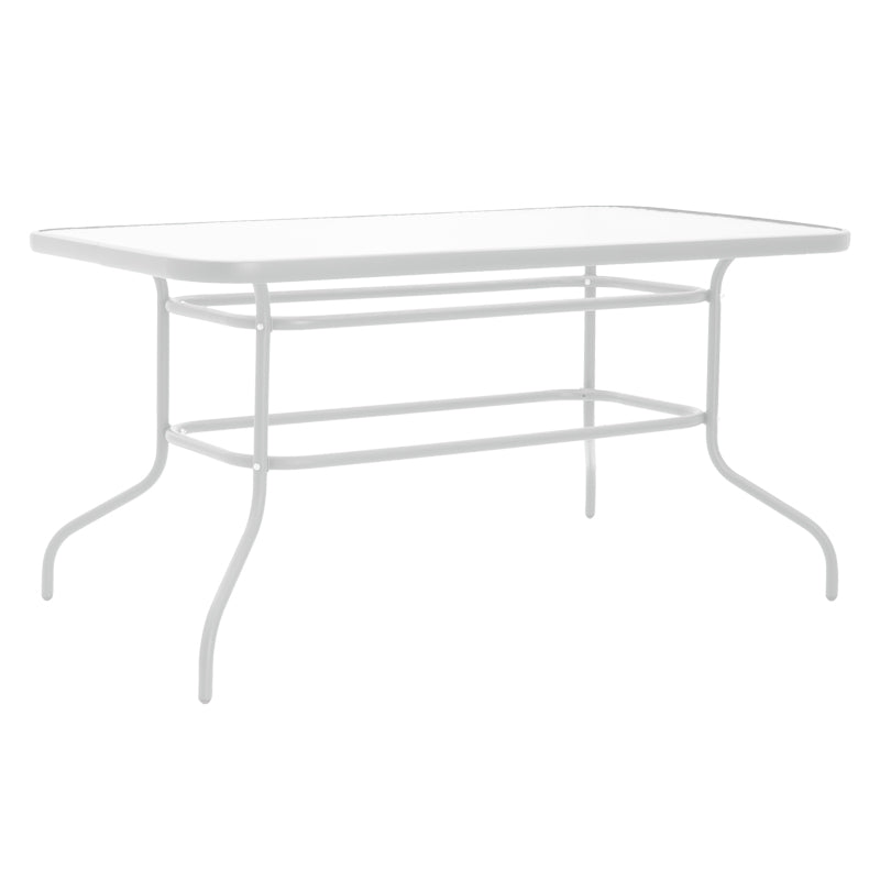 Τραπεζαρία Valor-Confidence σετ 5τεμ  μέταλλο σε λευκή απόχρωση 140x80x70εκ - Pakobazaar