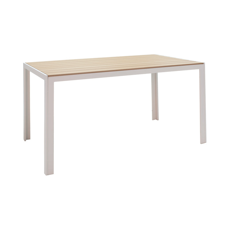 Τραπεζαρία Nares-Norture A σετ 5τεμ  λευκό αλουμίνιο και plywood σε φυσική απόχρωση 140x80x72.5εκ - Pakobazaar