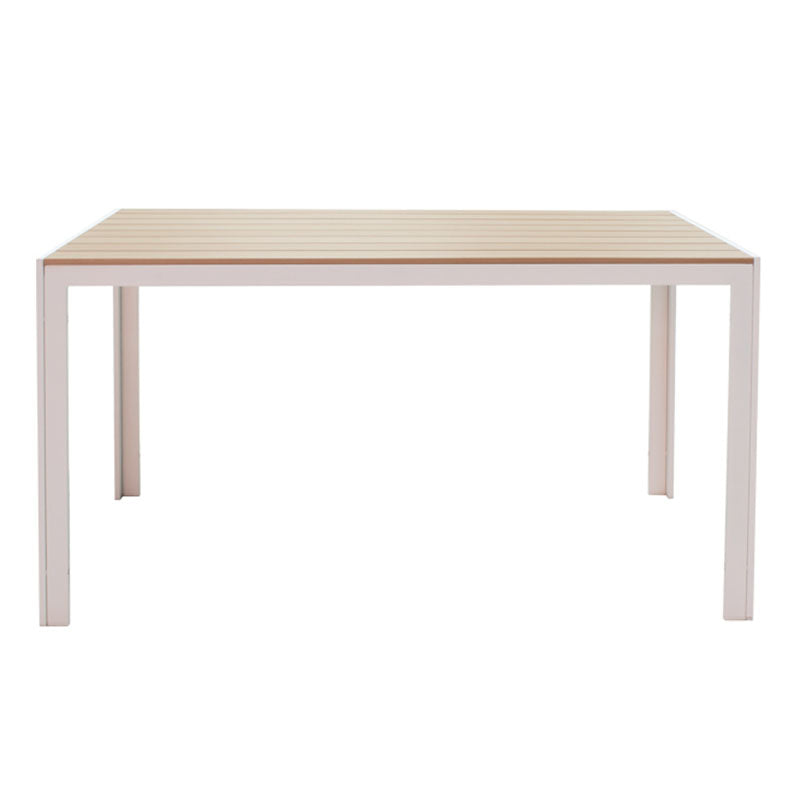 Τραπεζαρία Nares-Norture A σετ 5τεμ  λευκό αλουμίνιο και plywood σε φυσική απόχρωση 140x80x72.5εκ - Pakobazaar