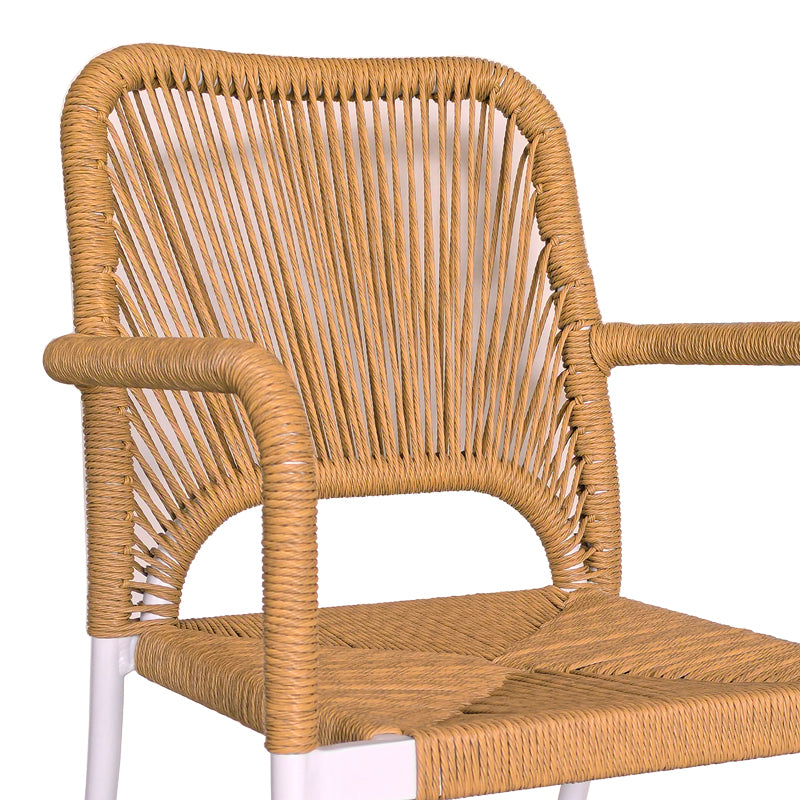 Τραπεζαρία Nares-Norture A σετ 5τεμ  λευκό αλουμίνιο και plywood σε φυσική απόχρωση 140x80x72.5εκ - Pakobazaar